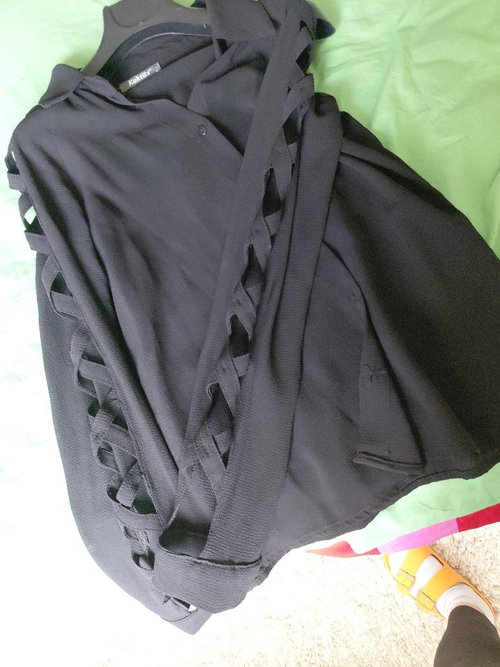 Siyah Gotik Kadın gomlek - Görsel 2