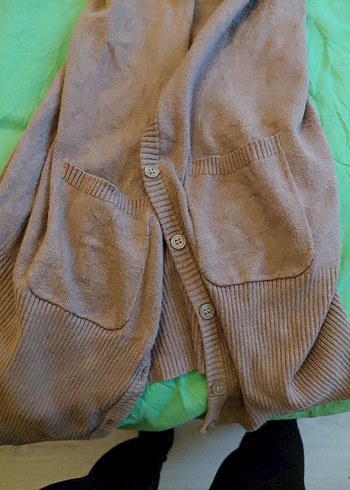 Açık Kahve Düğmeli Uzun Kollu Kadın Hırka - Görsel 5