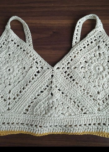 Bohem Beyaz Dantel İşlemeli Mini Büstiyer - Görsel 2