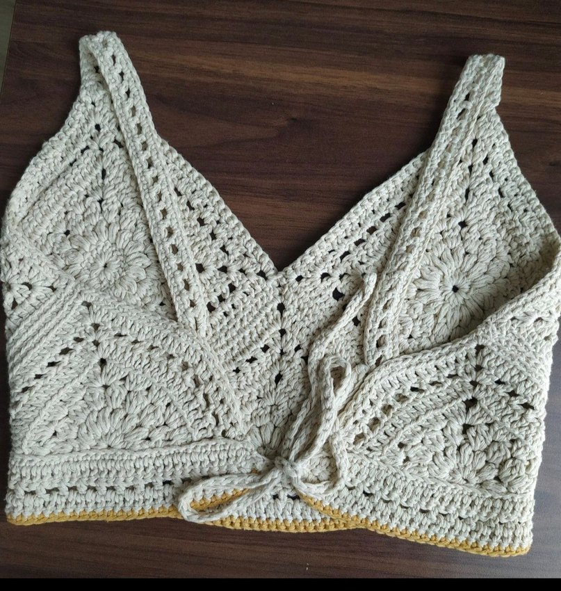 Bohem Beyaz Dantel İşlemeli Mini Büstiyer - Görsel 3