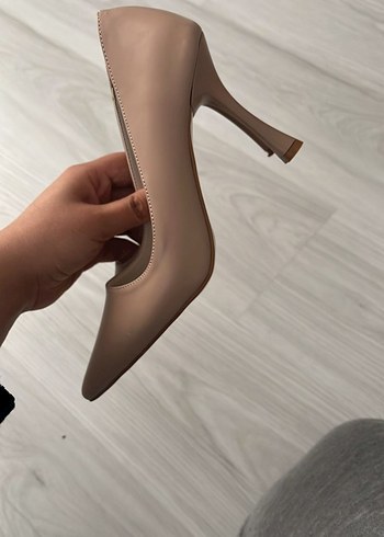 Bej Stiletto Topuklu Kadın Ayakkabı - Görsel 2