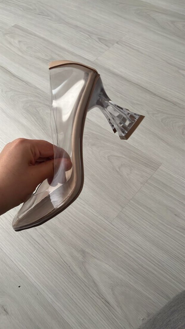 Bej Şeffaf Stiletto Kadın Ayakkabı - Görsel 2