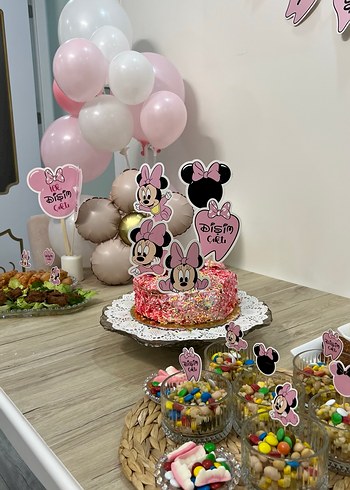Pembe Minnie Mouse Parti Süsü Seti - Görsel 3