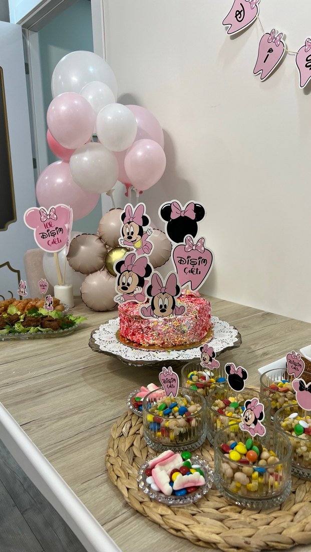 Pembe Minnie Mouse Parti Süsü Seti - Görsel 3