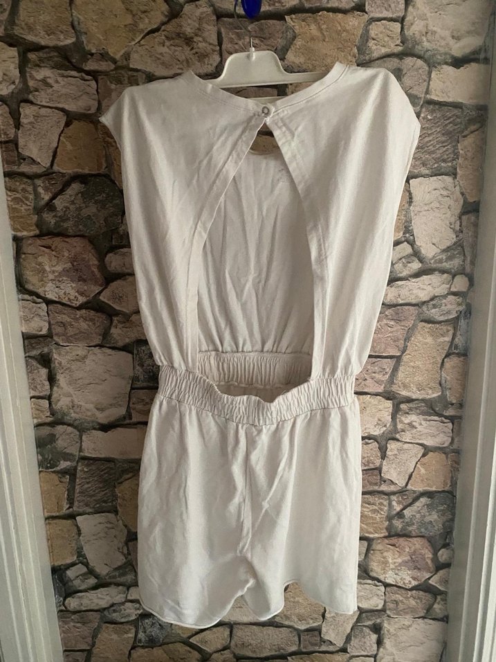 Bayan S beden şortlu sırt detaylı tulum - Görsel 2