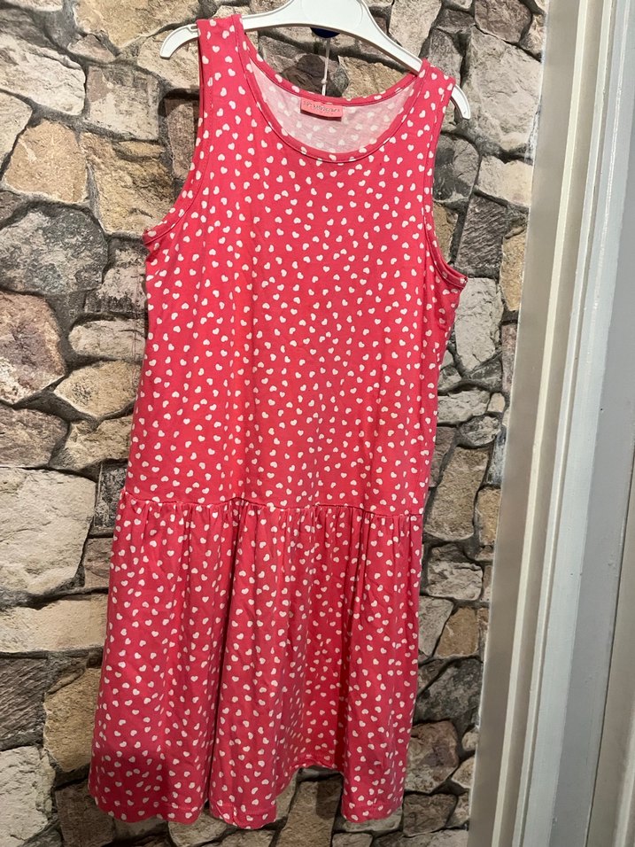 Kız Çocuk Pembe Renkli Fırfırlı Elbise - Görsel 3