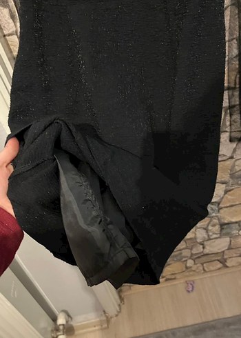 Koton S beden Siyah Uzun Kollu Gotik Kadın Elbise - Görsel 7