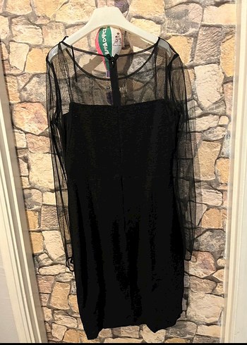 Koton S beden Siyah Uzun Kollu Gotik Kadın Elbise - Görsel 2