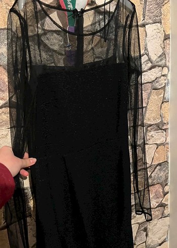 Koton S beden Siyah Uzun Kollu Gotik Kadın Elbise - Görsel 4