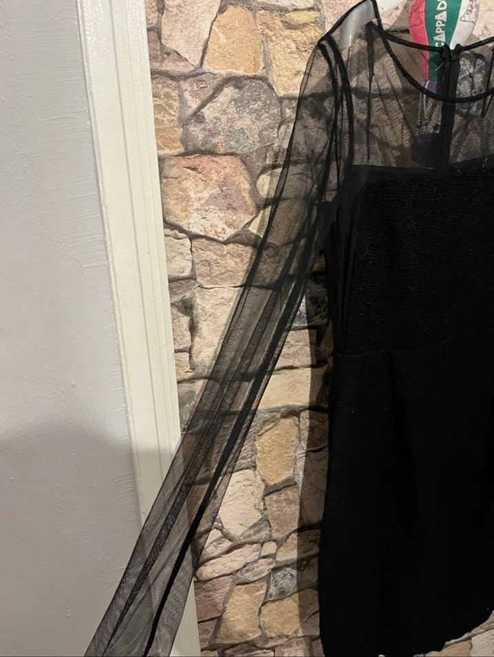 Koton S beden Siyah Uzun Kollu Gotik Kadın Elbise - Görsel 5