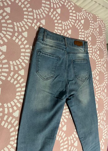 Yırtık Detaylı Mavi Skinny Denim Pantolon - Görsel 5