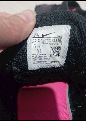 Nike 27 numara Kız Çocuk Siyah Spor Ayakkabı - Görsel 8