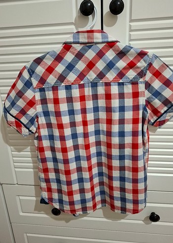 Kısa Kollu Erkek Çocuk Kareli Gömlek - Görsel 3