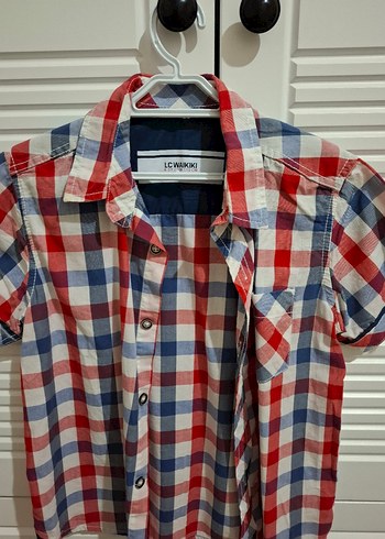 Kısa Kollu Erkek Çocuk Kareli Gömlek - Görsel 2