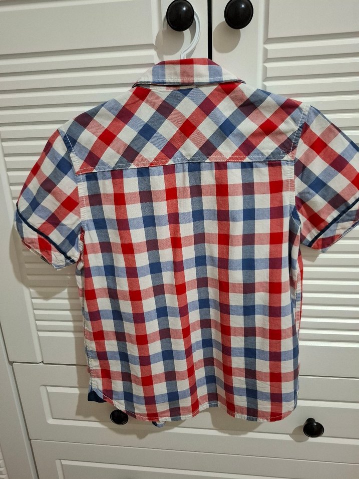 Kısa Kollu Erkek Çocuk Kareli Gömlek - Görsel 3