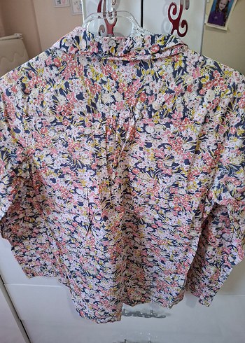 Düğmeli, Baskılı, Uzun Kollu Kadın Gömlek - Görsel 2