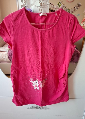 Pembe Pamuk Hamile Tişörtü - Görsel 2