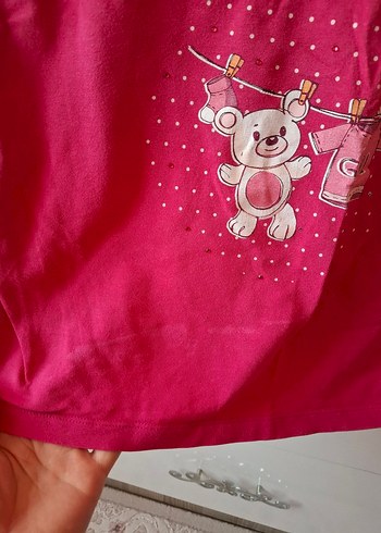 Pembe Pamuk Hamile Tişörtü - Görsel 3