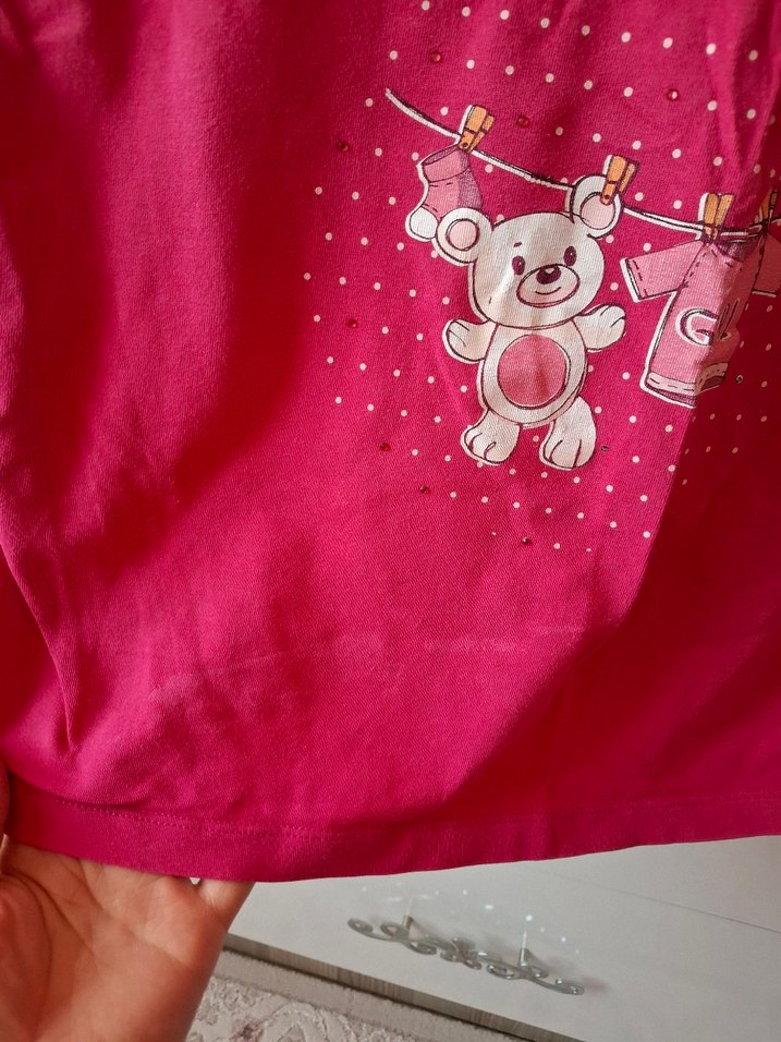 Pembe Pamuk Hamile Tişörtü - Görsel 3