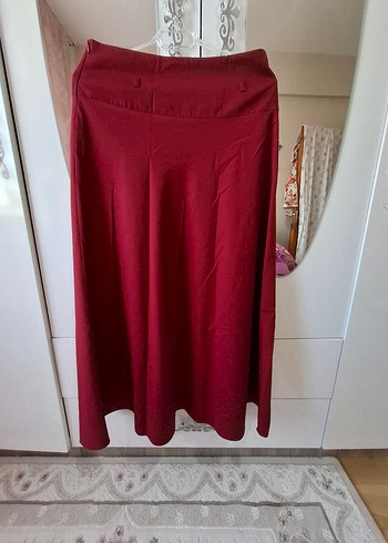 Bordo Uzun Salaş Kadın Etek - Görsel 4