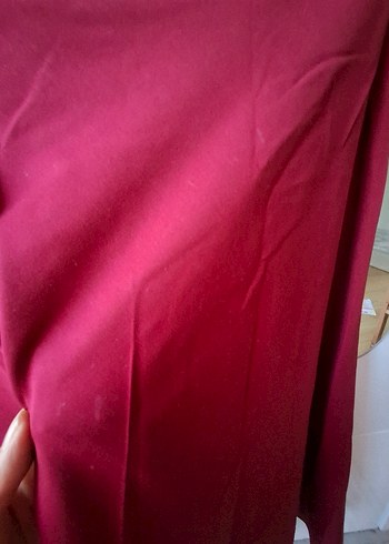 Bordo Uzun Salaş Kadın Etek - Görsel 7