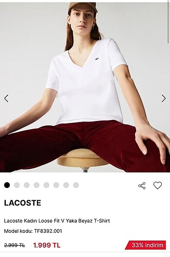 Lacoste Lacoste orijinal v yaka tshirt