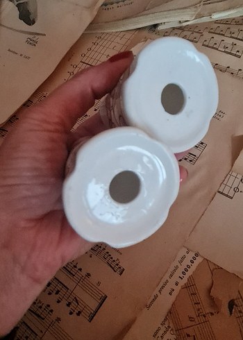 Beyaz Kuş Desenli Tuzluk ve Biberlik Seti - Görsel 3