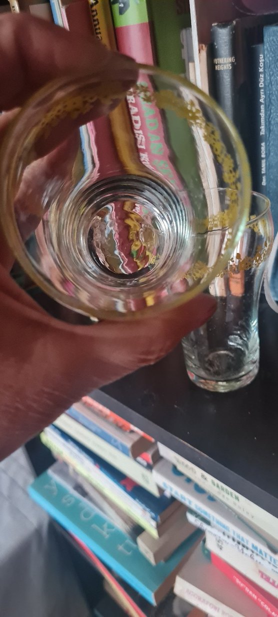 Sarı Desenli İki Adet Cam Bardak - Görsel 3