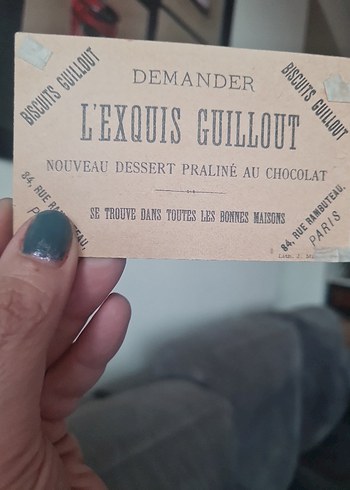 Biscuits Guillout 1800 sonları reklam kartı - Görsel 2