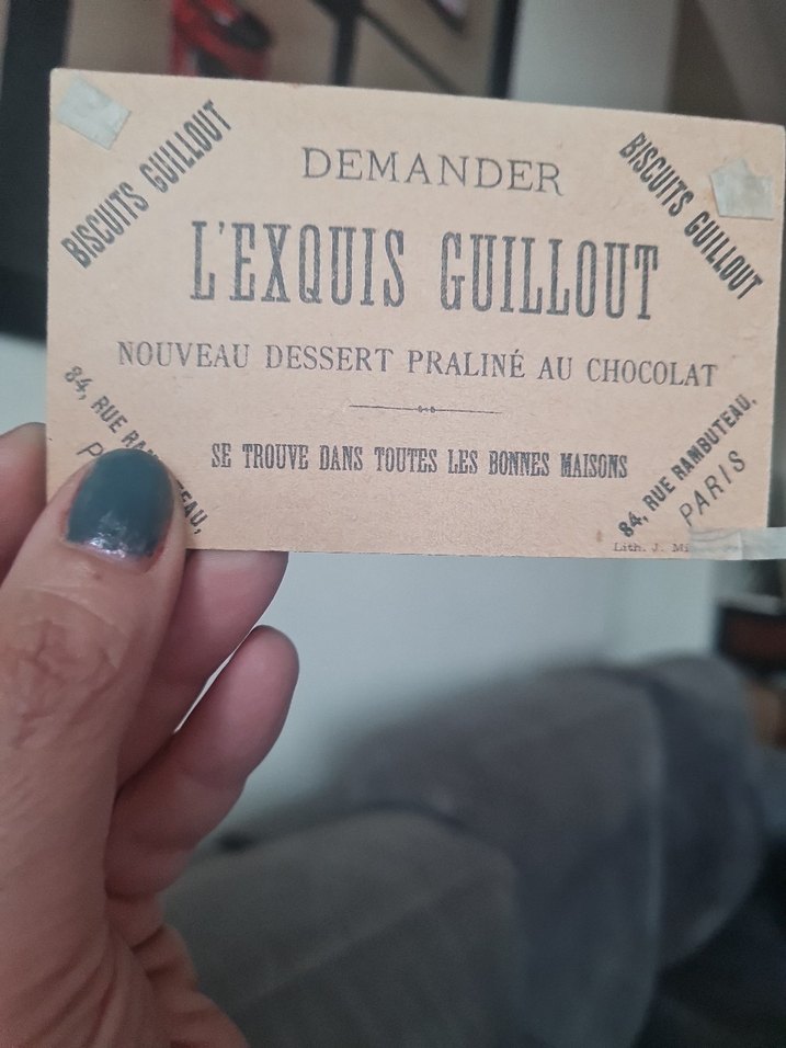 Biscuits Guillout 1800 sonları reklam kartı - Görsel 2