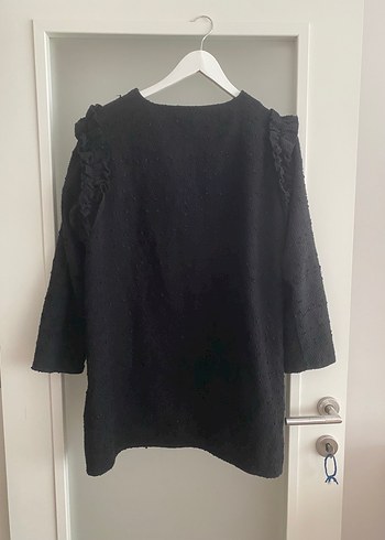 Düğmeli Siyah tüvit ceket - Görsel 5