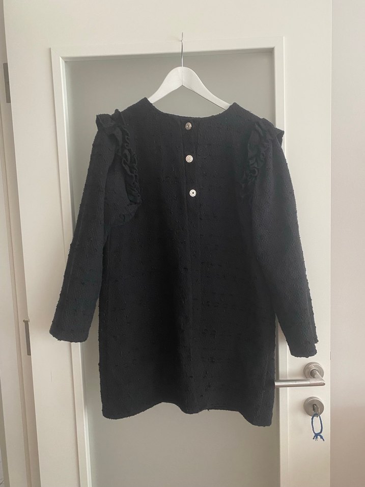 Düğmeli Siyah tüvit ceket - Görsel 4