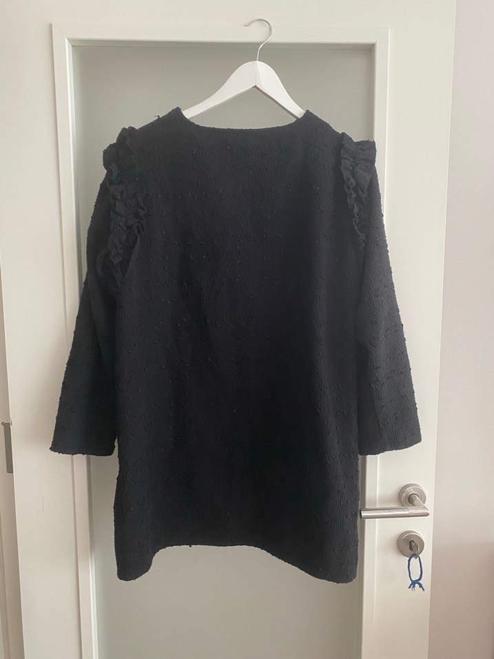 Düğmeli Siyah tüvit ceket - Görsel 5