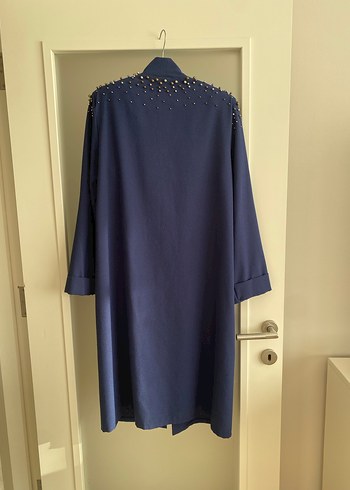 Vatkalı incili Uzun Ceket - Görsel 6