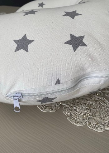 Gri Yıldız Desenli Emzirme ve Hamilelik Yastığı - Görsel 3
