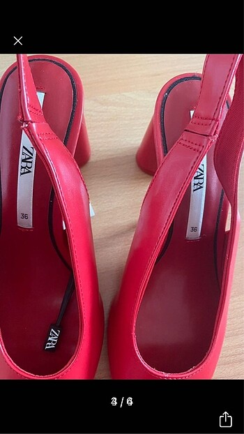 38 Beden kırmızı Renk Zara topuklu ayakkabı
