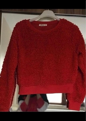 Kırmızı Kadın Sweatshirt - Görsel 2