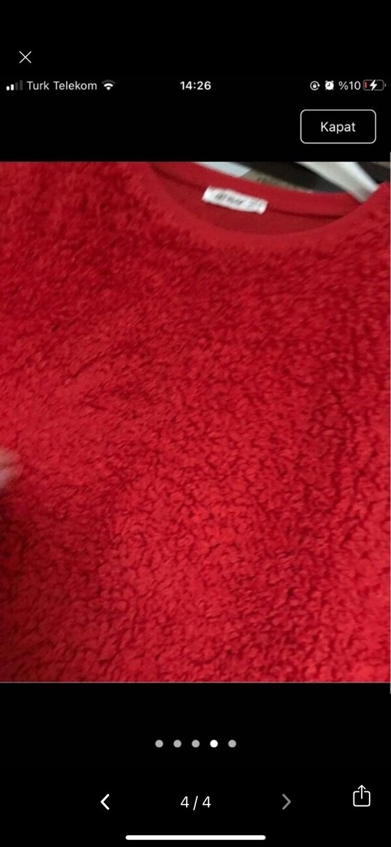 Kırmızı Kadın Sweatshirt - Görsel 4
