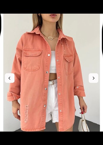 Yırtık desen oversize kot ceket - Görsel 3