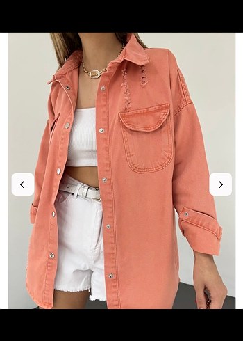 Yırtık desen oversize kot ceket - Görsel 8