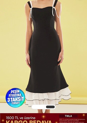 Siyah askılı Uzun Elbise - Görsel 2