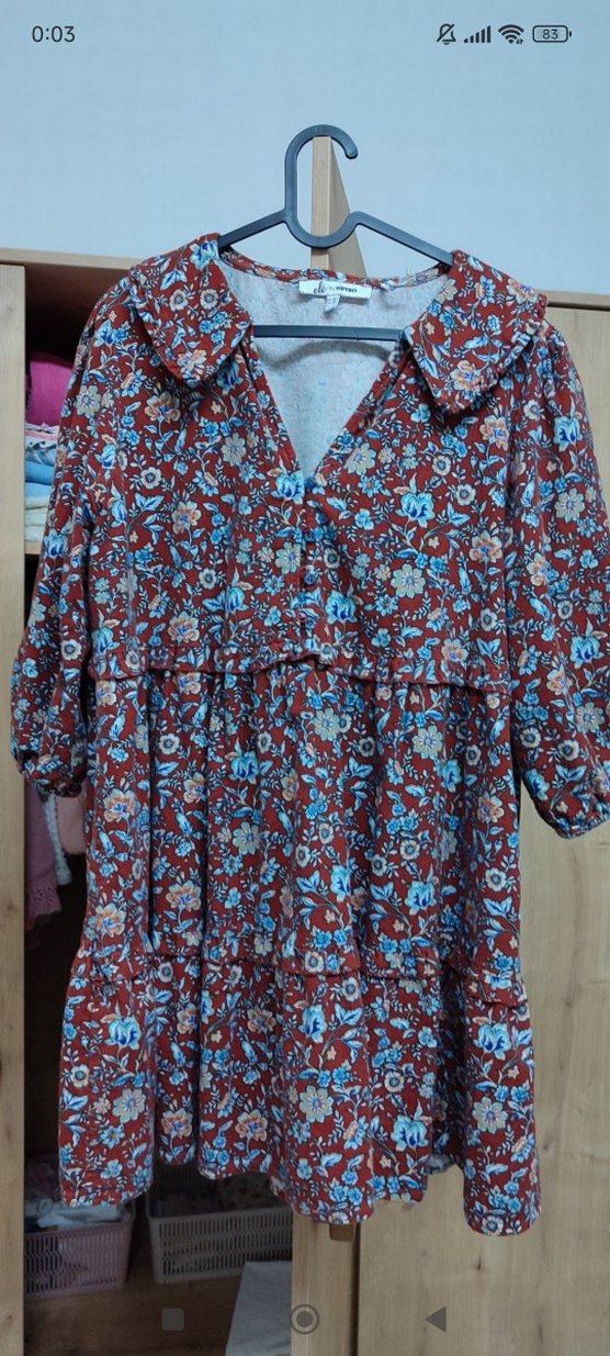 V Yakaı Mini Bohem Elbise - Görsel 2