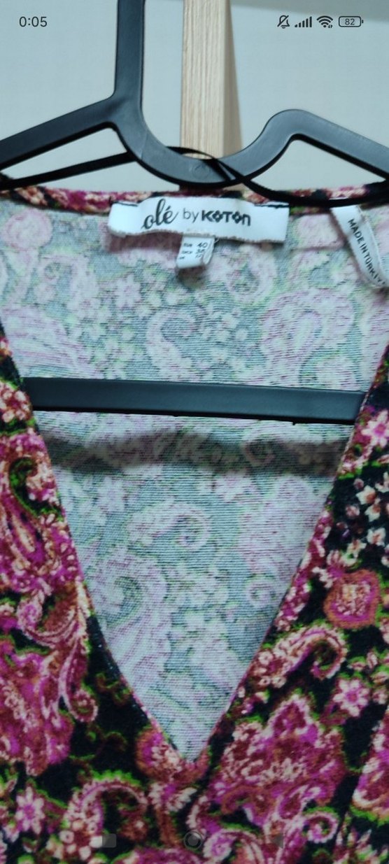 Uzun Kollu V Yaka Çiçekli Mini Elbise - Görsel 2