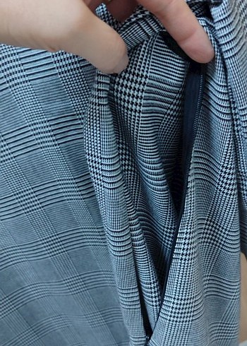 Gri Ekose Midi Kadın Elbise - Görsel 2