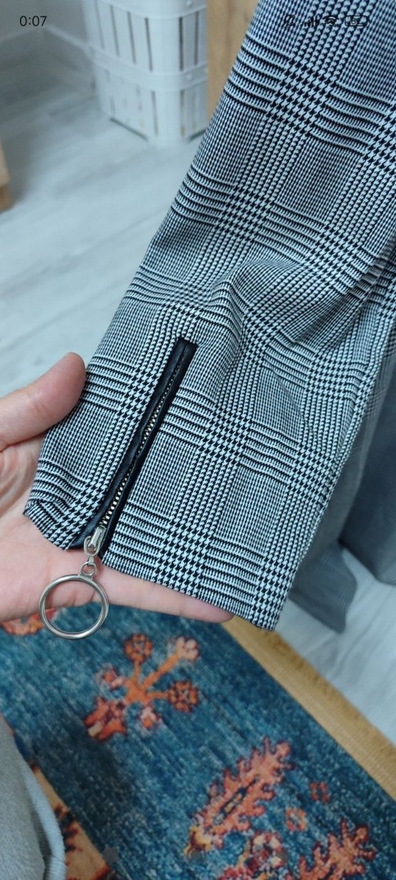 Gri Ekose Midi Kadın Elbise - Görsel 4