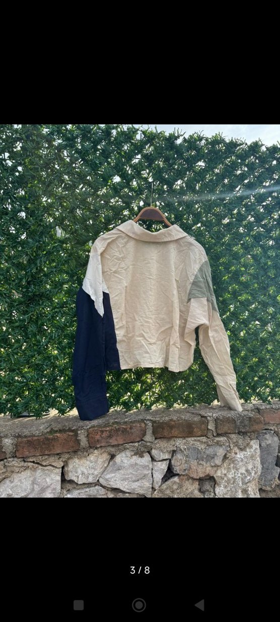 Kadın Camel Renkli Keten Mini Gömlek - Görsel 2