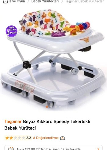 Kikkoro Speedy Teker Gri Bebek Yürüteci - Görsel 2