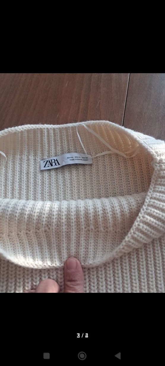 Bej Kadın Triko Tekne Yaka Kazak - Görsel 2