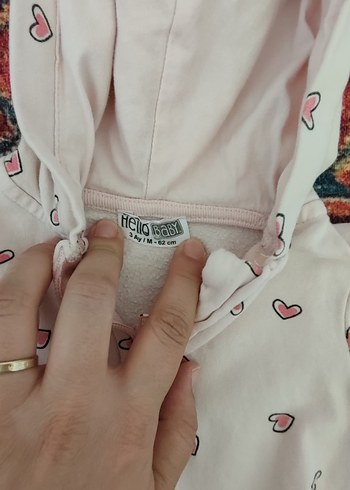 HelloBaby Kapüşonlu Beyaz Renkli Bebek Tulumu