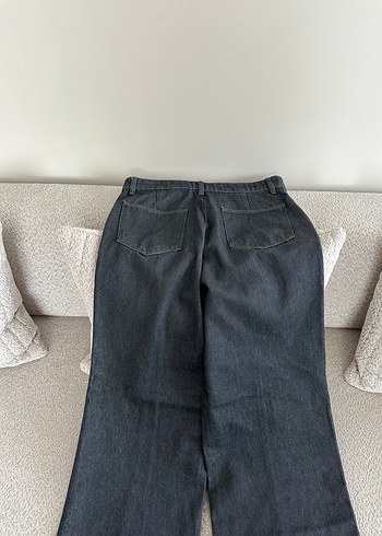Zara Zara Gri Regular Fit Midi Kot Pantolon